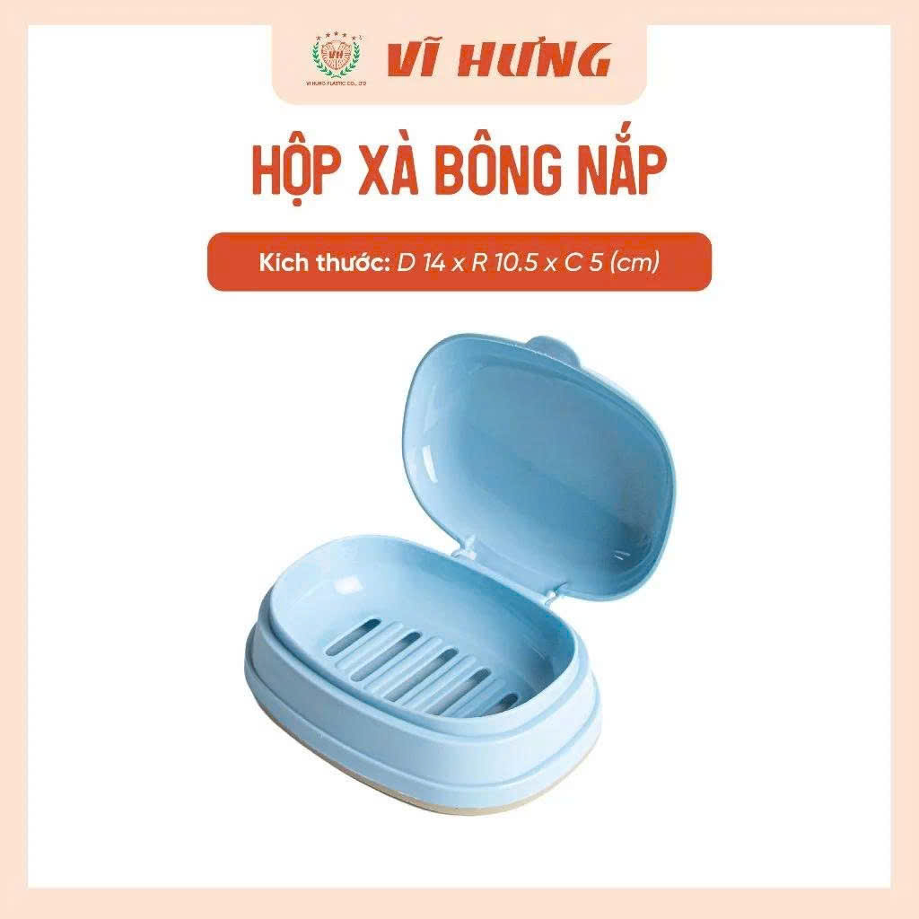 Hộp đựng xà bông cục Nhựa Vĩ Hưng màu xinh xẻo tiện lợi cho phòng tắm