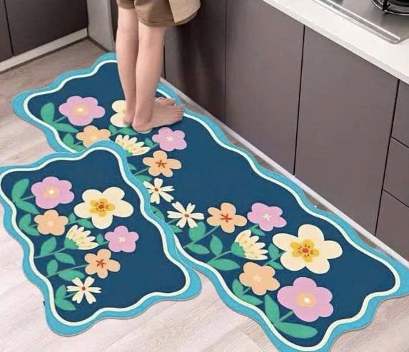 SET 2 THẢM BẾP HỌA TIẾT THẾ HỆ MỚI! ( HỌA TIẾT HOA )