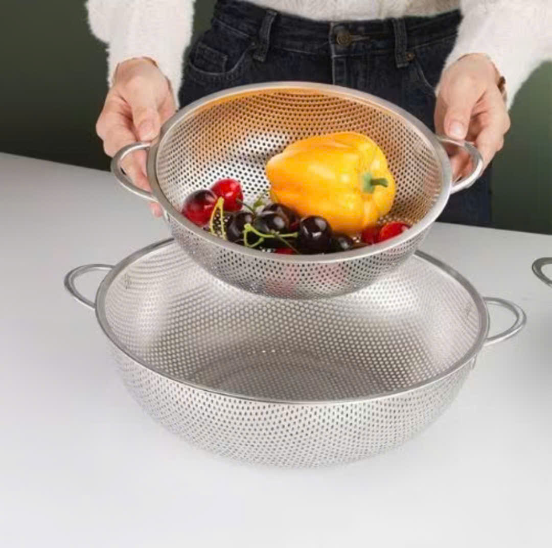 RỔ LƯỚI INOX TRÒN 28,5cm