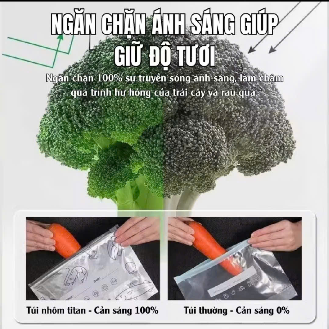Set 10 Túi Zip Bạc Nhôm Đựng Đồ Ăn