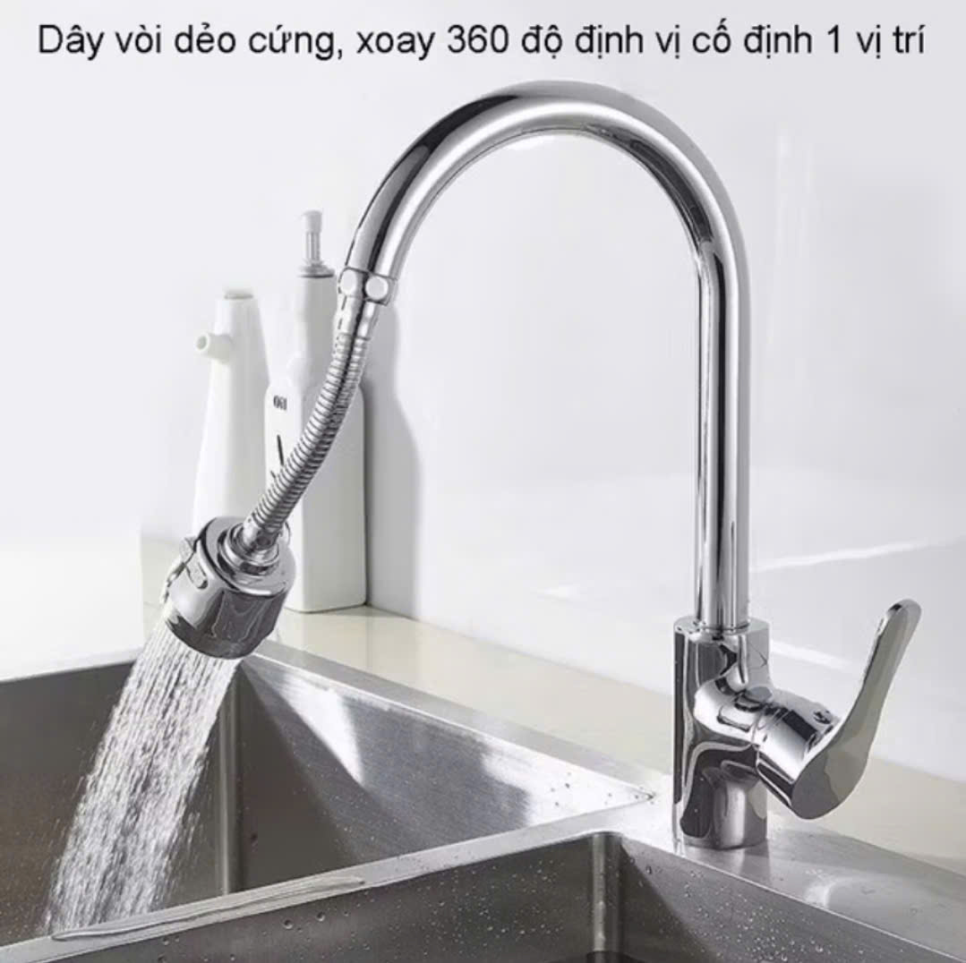 Đầu vòi tăng áp inox xoay 360 độ nhiều chế độ tiết kiệm nước