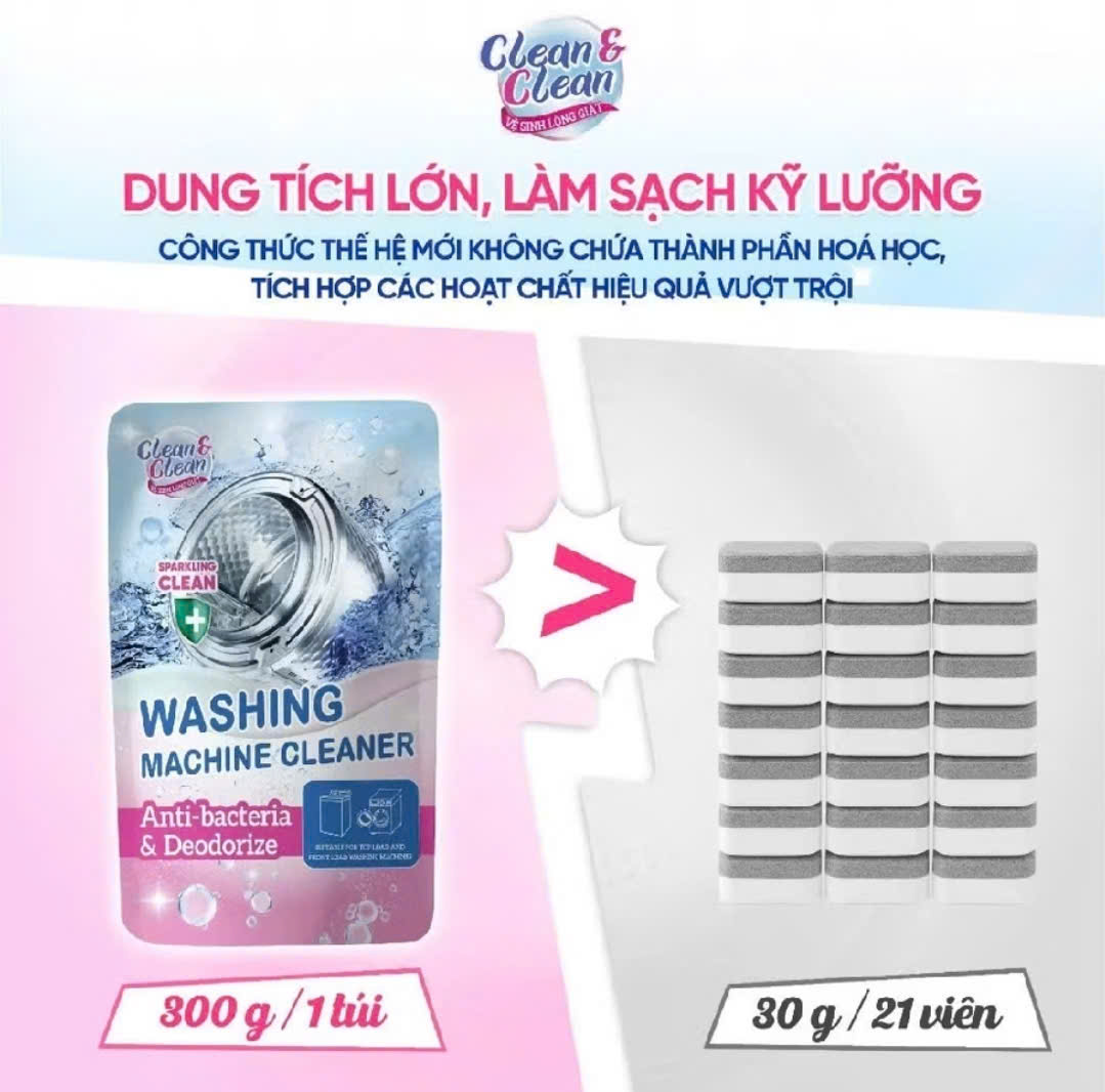 BỘT TẤY LỒNG MÁY GIẶT BLUE LOẠI MỚI 💦hiệu Clean Clean 300gr