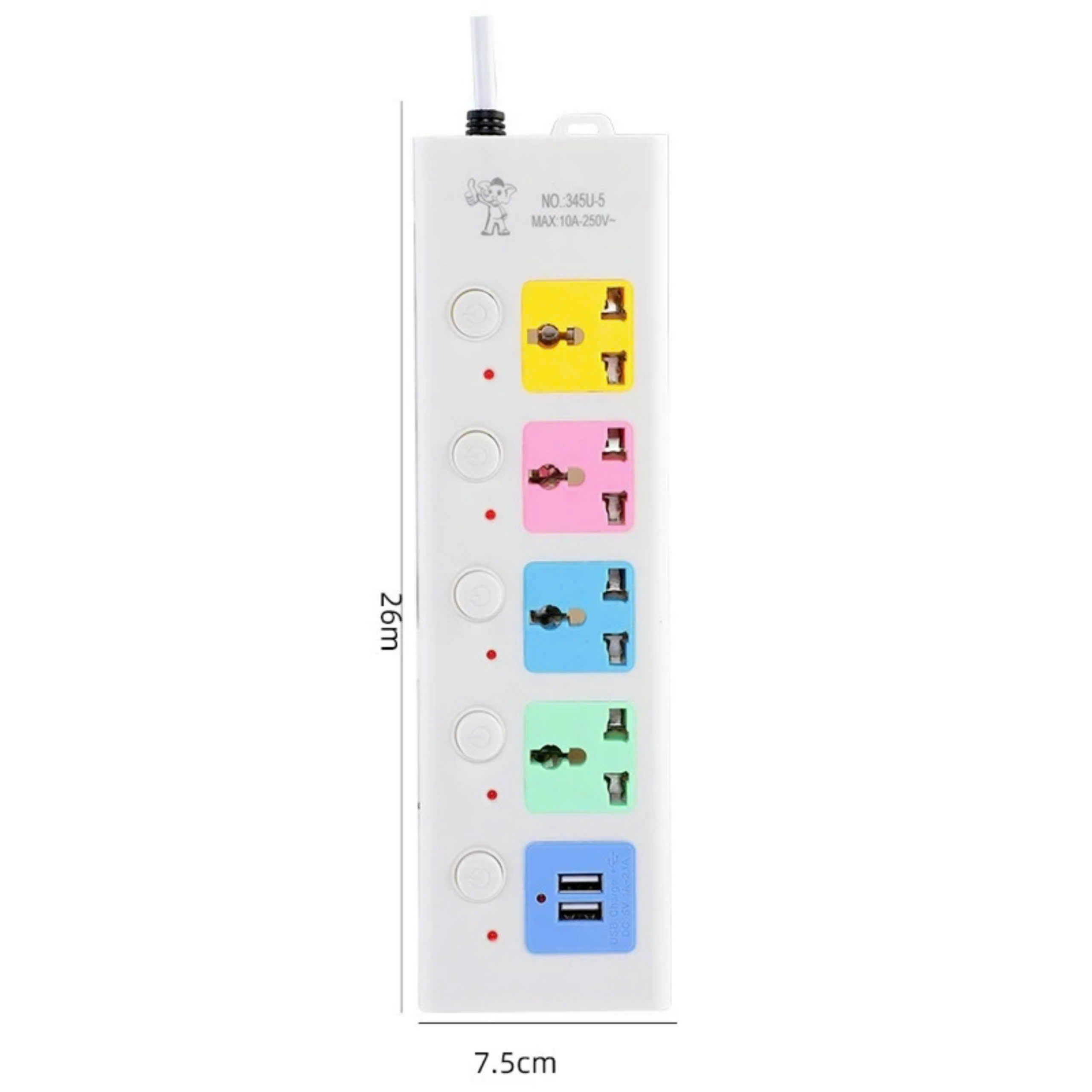 Ổ CẮM ĐIỆN USB CHỐNG GIẬT LOẠI 2M ĐA NĂNG
