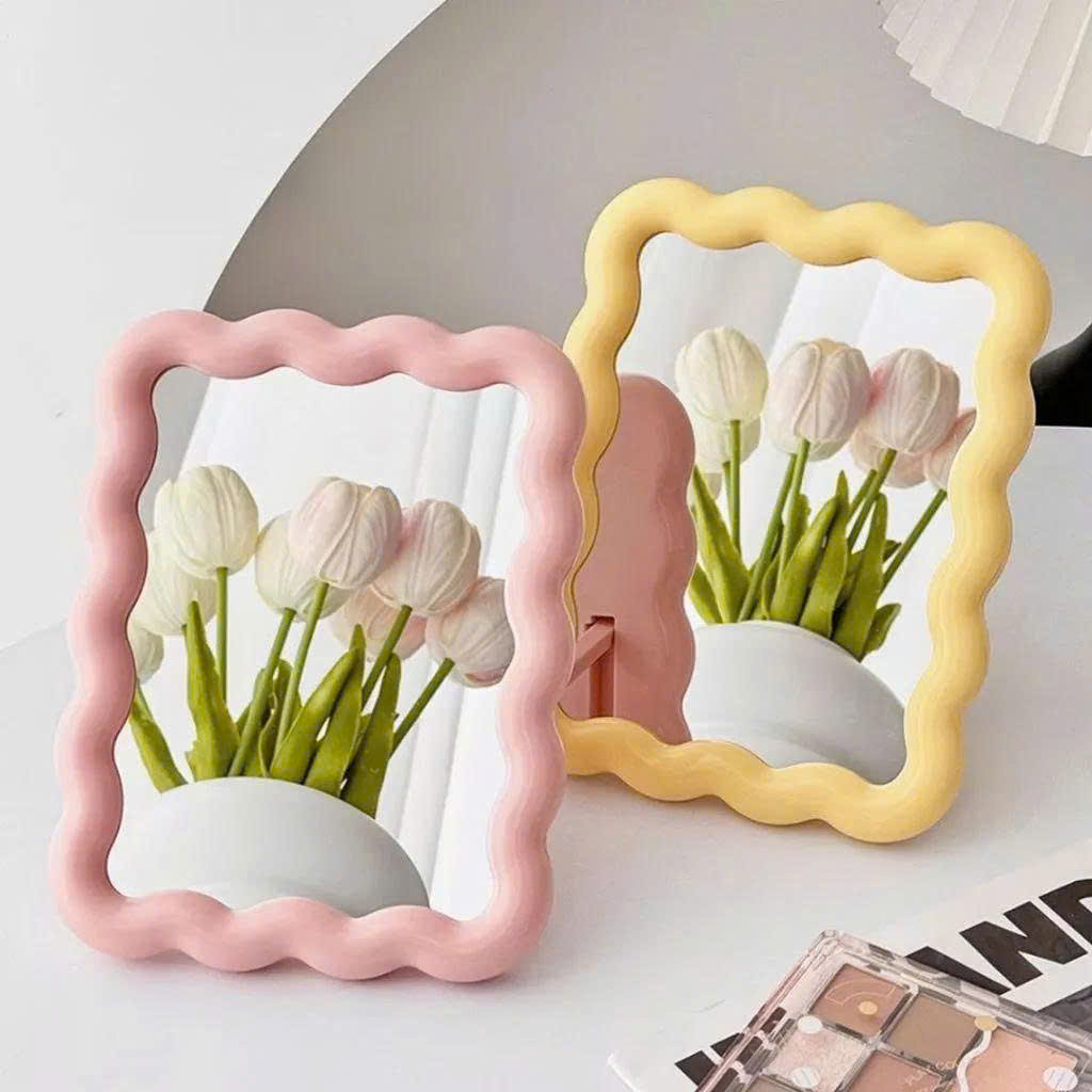 Gương để bàn lượn sóng, Gương trang điểm mini bản mới siêu tiện lợi