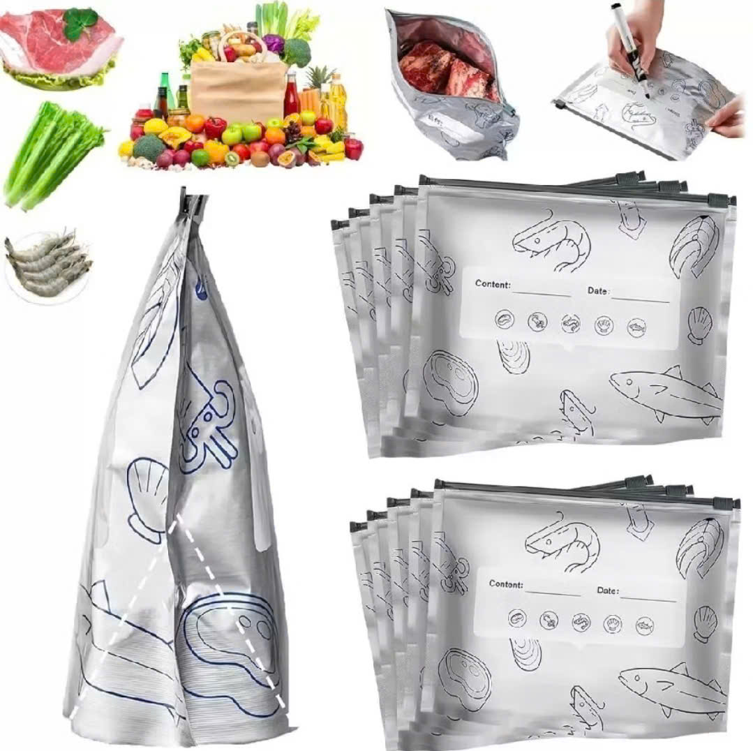 Set 10 Túi Zip Bạc Nhôm Đựng Đồ Ăn