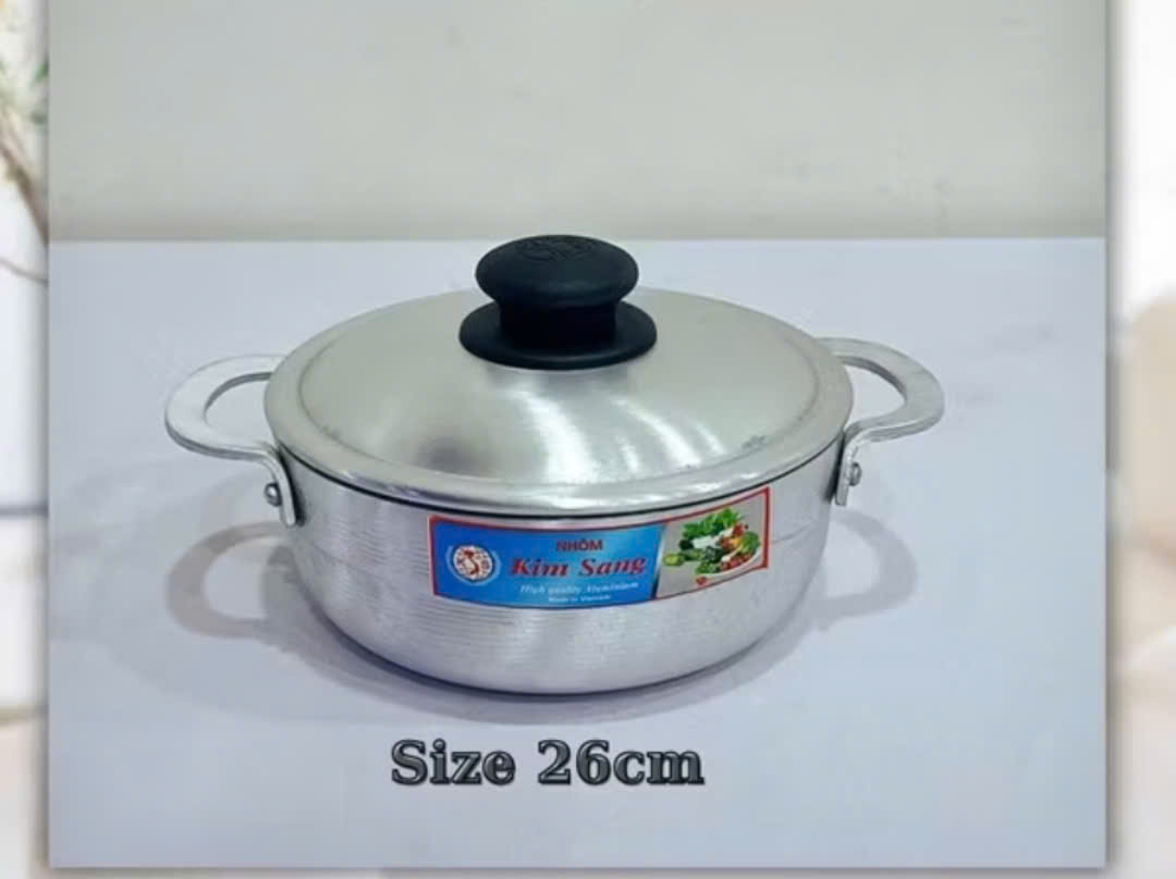 Nồi Lẩu Nhôm Có Nắp Đậy Kim Sang SIZE 26CM