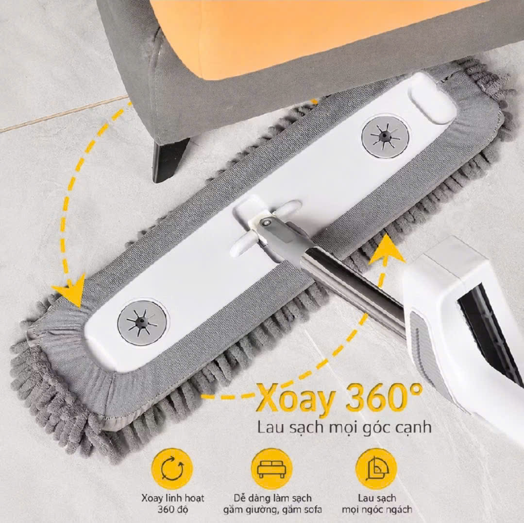 CÂY LAU NHÀ TỰ VẮT THÔNG MINH KÈM 3 BÔNG