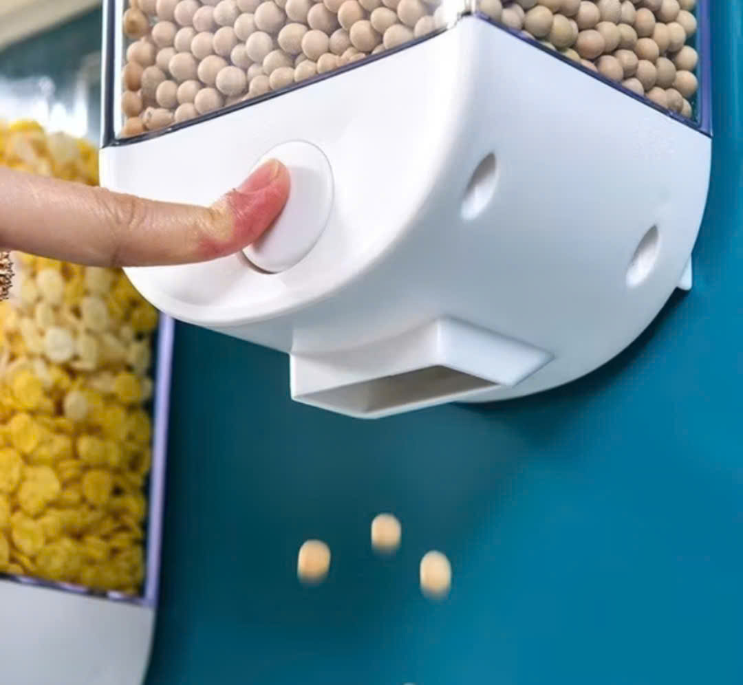 Hộp đựng hạt ngũ cốc gắn tường có nút ấn tự động nhả 1000ml