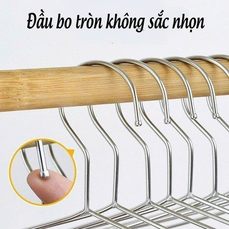 SET 10 MÓC TREO QUẦN ÁO INOX 304 – BỀN BỈ, SÁNG BÓNG, KHÔNG GỈ SÉT