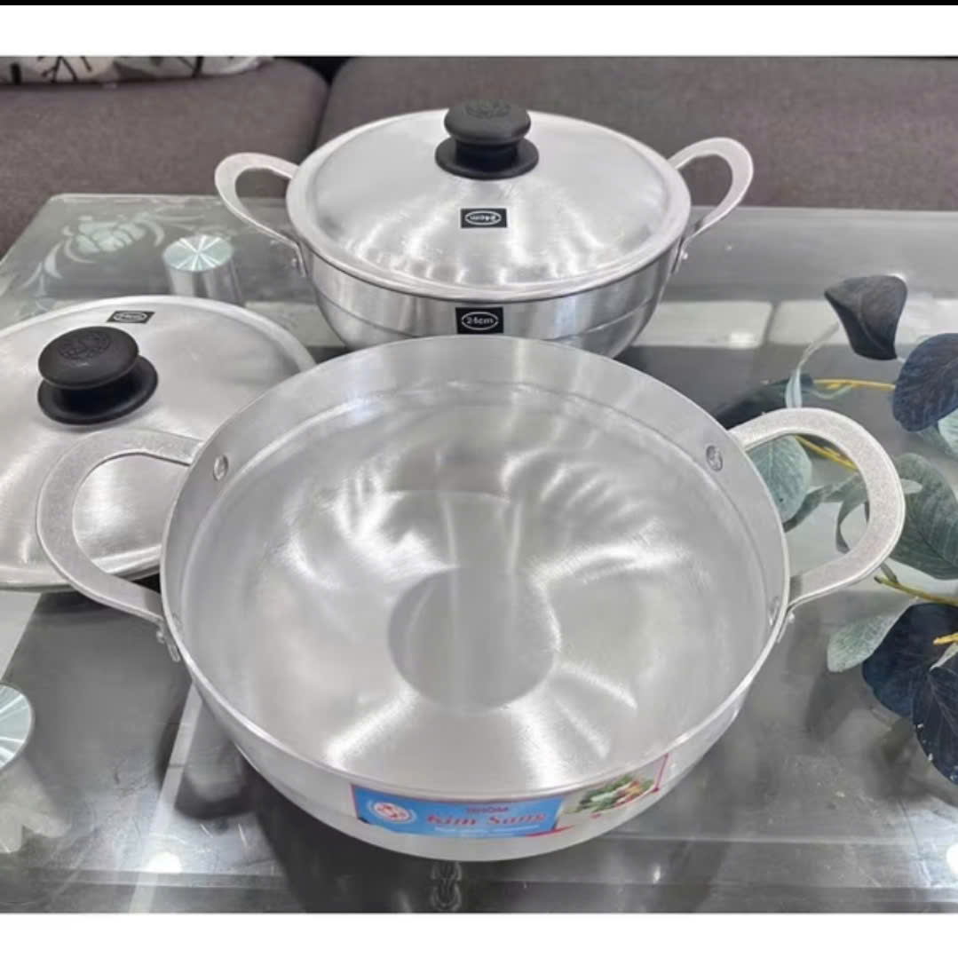 Nồi Lẩu Nhôm Có Nắp Đậy Kim Sang SIZE 26CM