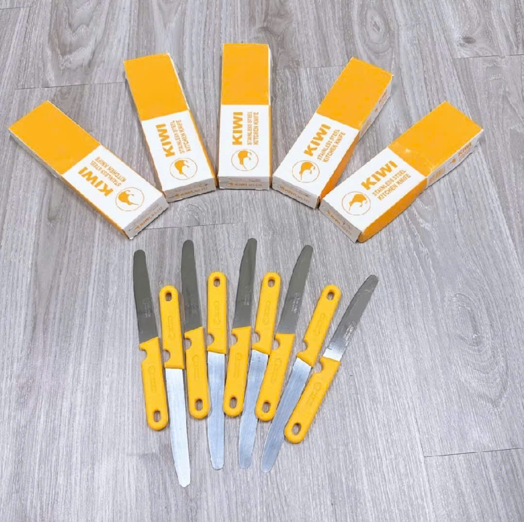 Set 12 dao gọt trái cây, hoa quả cán màu vàng