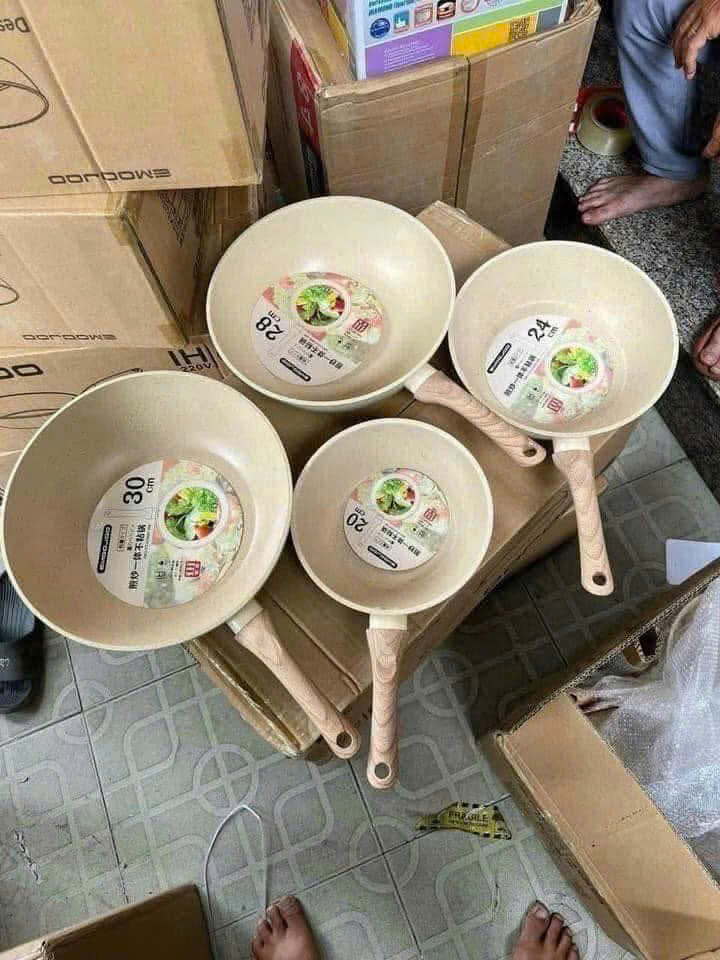 CHẢO SÂU LÒNG ĐÁY TỪ VÂN ĐÁ XUẤT NHẬT SIZE 28CM