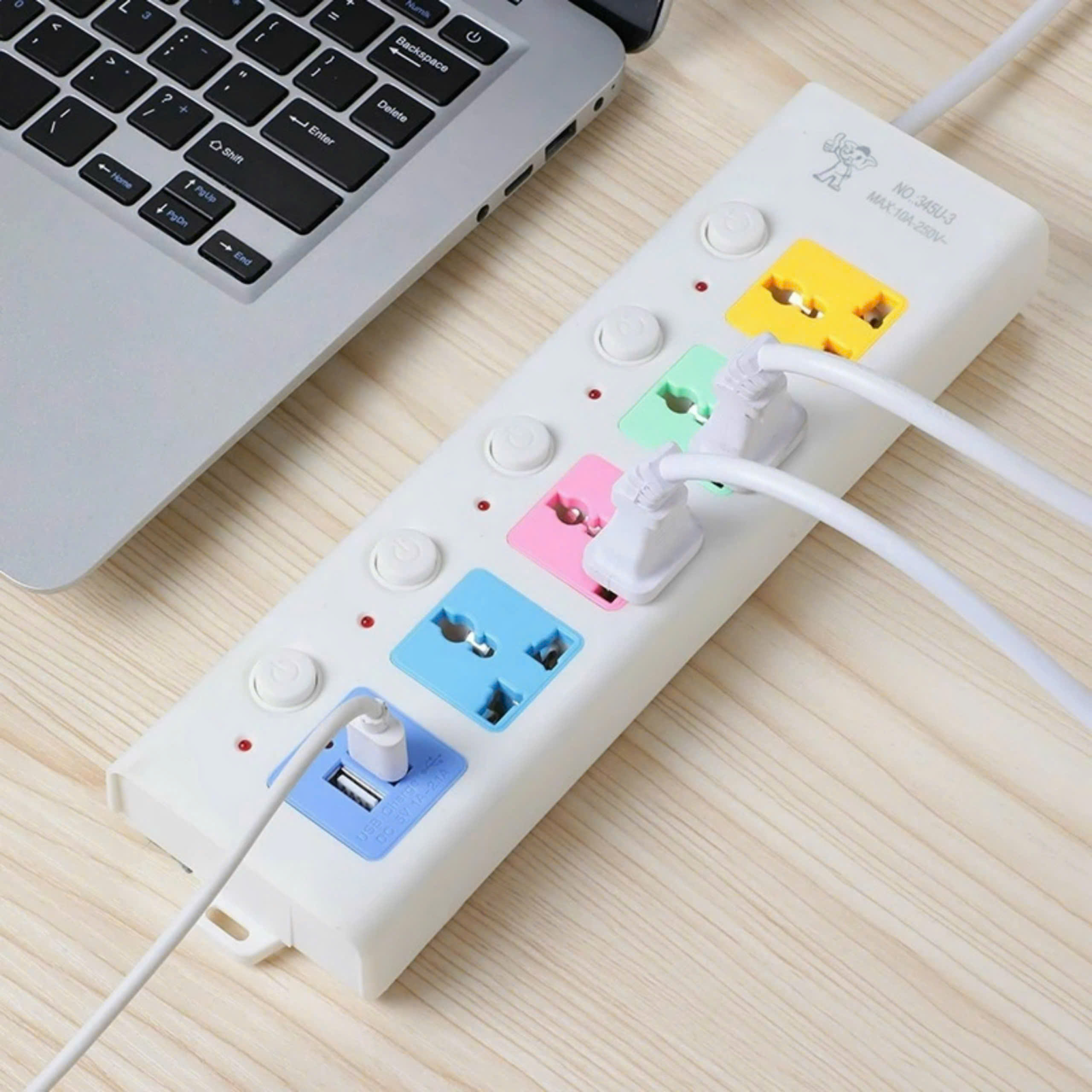 Ổ CẮM ĐIỆN USB CHỐNG GIẬT LOẠI 2M ĐA NĂNG