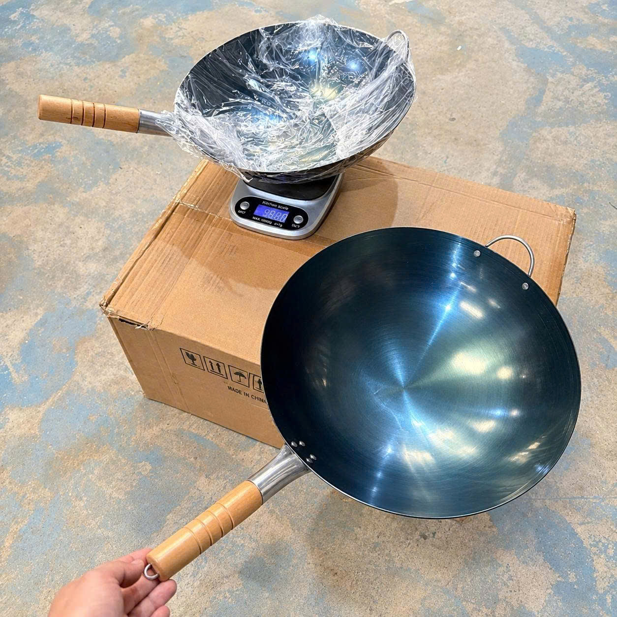 Chảo thép tay cán gỗ SIZE 36CM