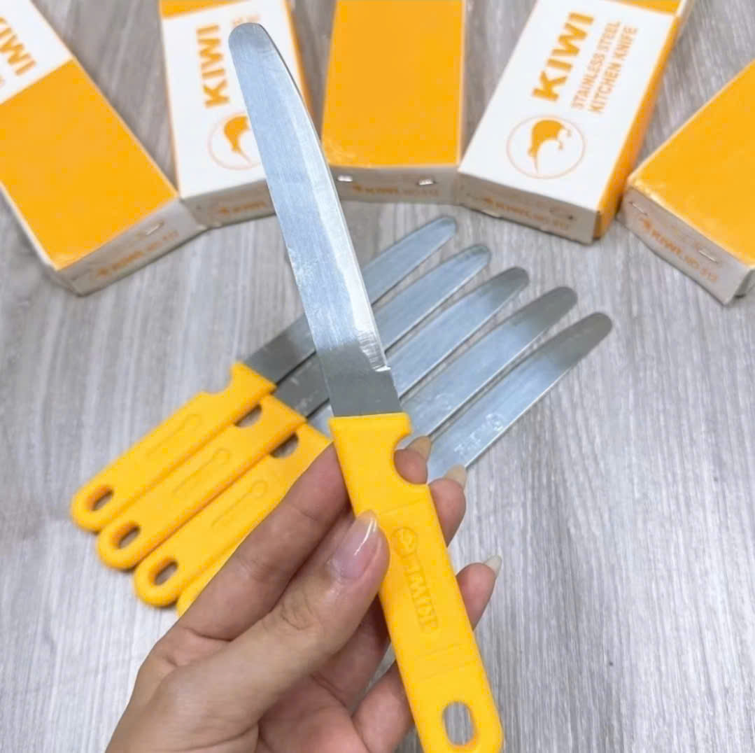 Set 12 dao gọt trái cây, hoa quả cán màu vàng
