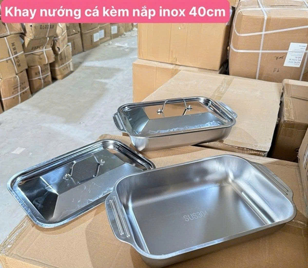 Đĩa Inox Nướng Cá Om Cá