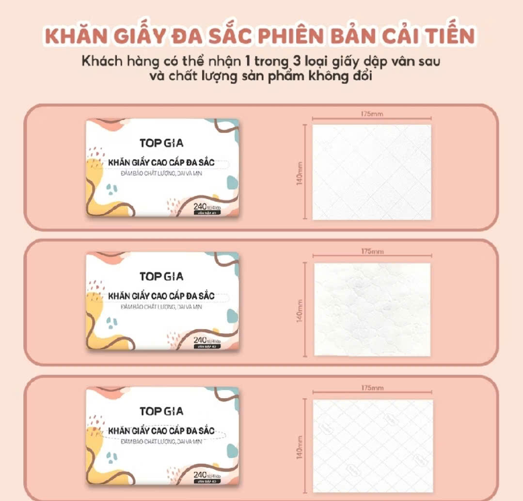 THÙNG 20 GÓI GIẤY RÚT TOPGIA ĐA SẮC