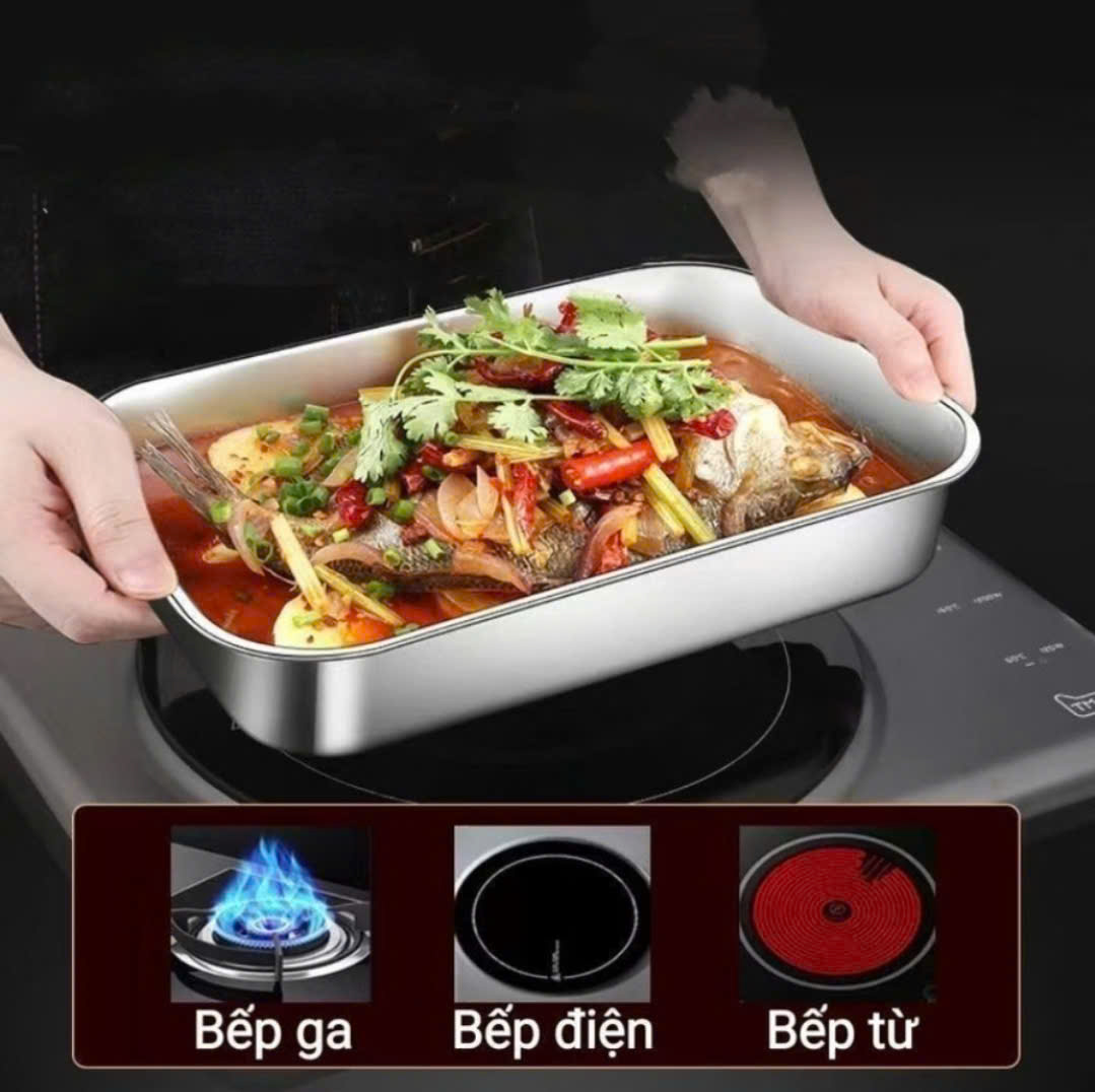 Đĩa Inox Nướng Cá Om Cá