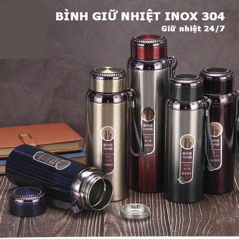 Bình giữ nhiệt 1000ml Inox 316 cao cấp - Bình giữ nhiệt nóng lạnh có lọc trà tiện lợi