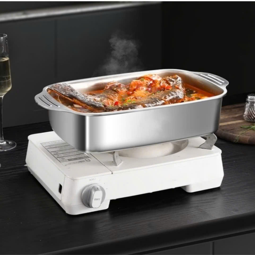 Đĩa Inox Nướng Cá Om Cá