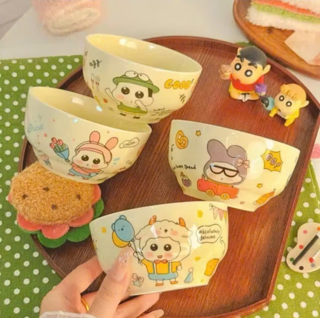 Combo 4 Bát Sứ Siêu Cute Hình Shin