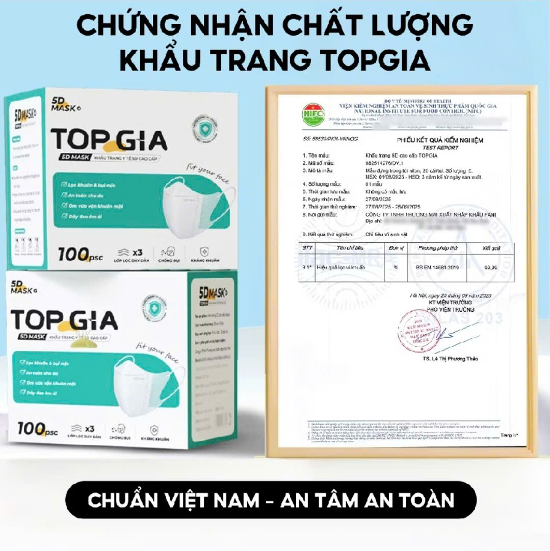 Thùng 100 Cái Khẩu trang 5D TOPGIA
