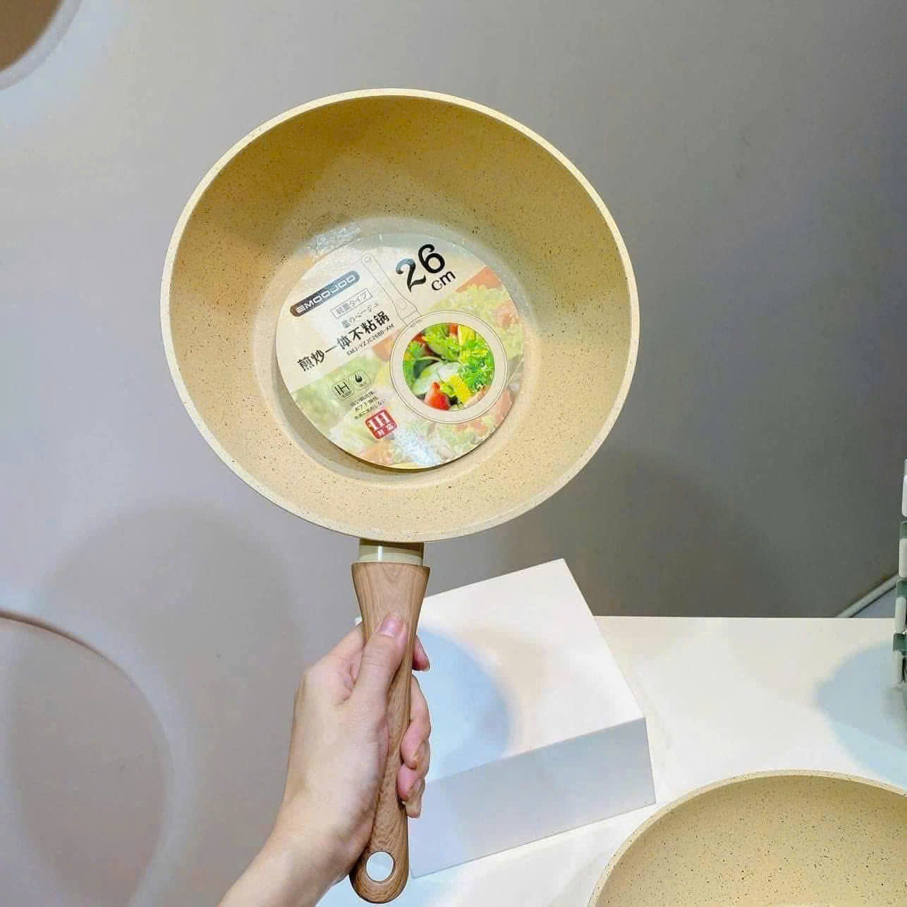 CHẢO SÂU LÒNG ĐÁY TỪ VÂN ĐÁ XUẤT NHẬT SIZE 28CM