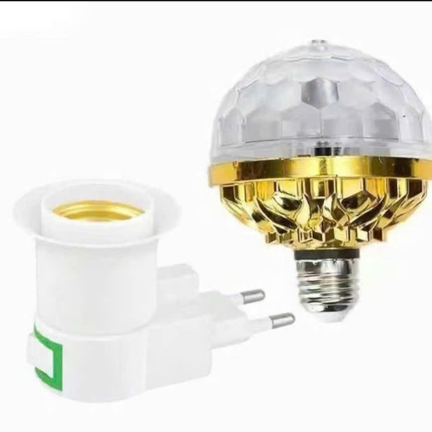 ĐÈN LED SẮC MÀU NHÁY CHỚP 7 MÀU TỰ XOAY 360 ĐỘ