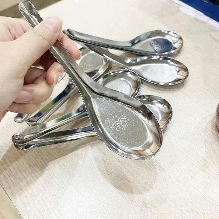 SET 10 Thìa , Muỗng Ăn Cơm ,Phở Bún Súp Làm Bằng Inox 304 Tiện Dụng