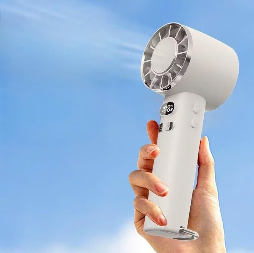Quạt Cầm Tay Mini Cao Cấp Có Sò Lạnh – Gió Mạnh, Làm Mát Nhanh
