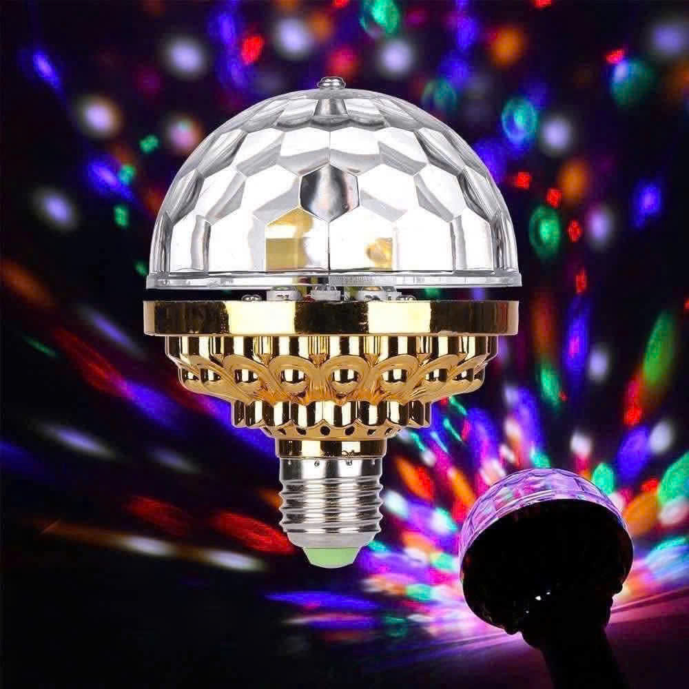 ĐÈN LED SẮC MÀU NHÁY CHỚP 7 MÀU TỰ XOAY 360 ĐỘ