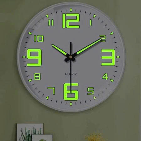 Đồng Hồ Treo Tường Quartz Kim Trôi Dạ Quang Cao Cấp-20cm
