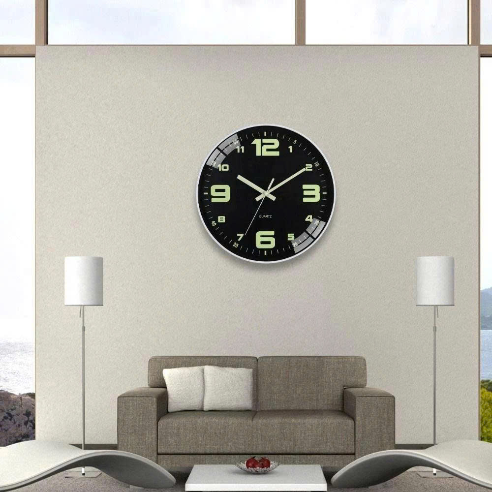 Đồng Hồ Treo Tường Quartz Kim Trôi Dạ Quang Cao Cấp-20cm