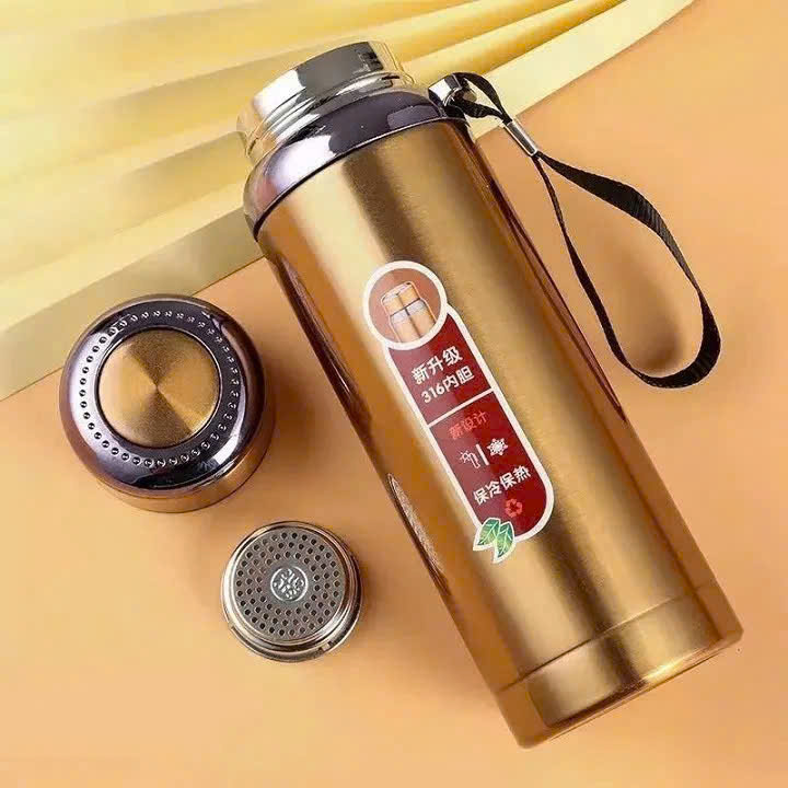 Bình giữ nhiệt 1000ml Inox 316 cao cấp - Bình giữ nhiệt nóng lạnh có lọc trà tiện lợi