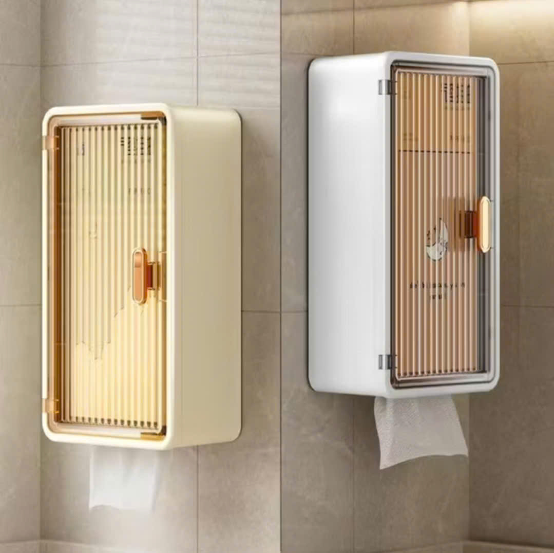 Hộp đựng đồ nhà tắm 3 tầng đa năng, Hộp Chứa Giấy Chia Ngăn Dán Tường Thích Hợp Cho Không Gian Nhỏ