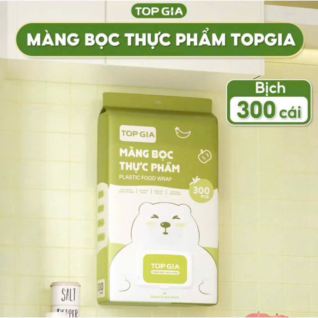 Màng bọc thực phẩm TOPGIA 300 tờ dạng treo siêu tiện lợi