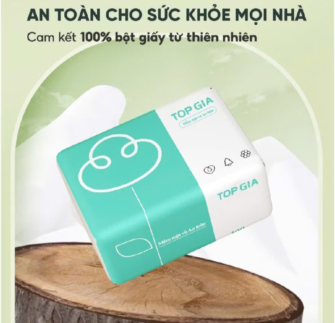 Bịch 10 gói giấy lụa bỏ túi 3 màu Topgia 300 tờ