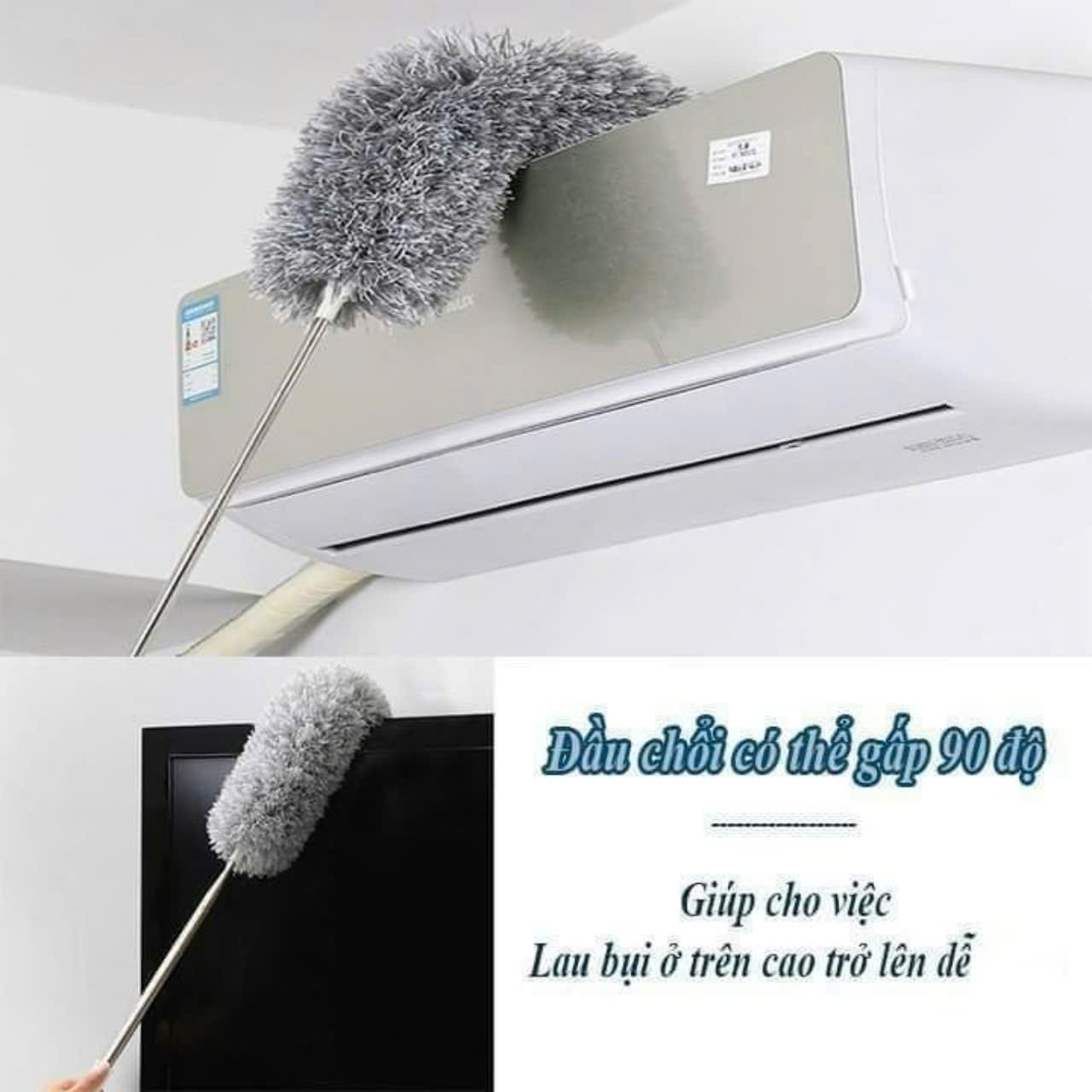 Chổi Quét Trần Nhà Đa Năng Gấp Gọn inox