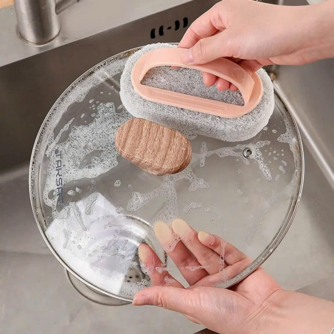 Set 3 Bàn Chải Cọ Rửa Nhà Bếp Đa Năng Có Tay Cầm