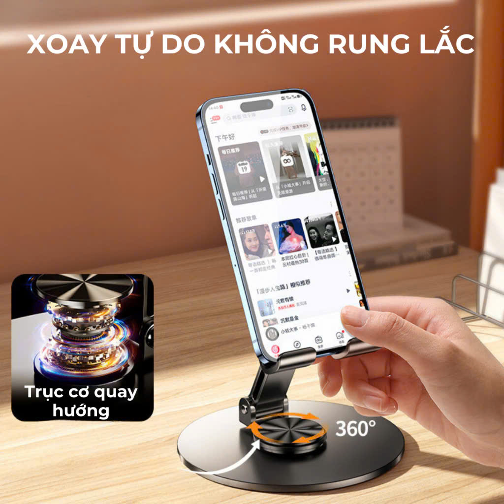 Giá đỡ điện thoại để bàn chân xoay 360 độ tiện lợi