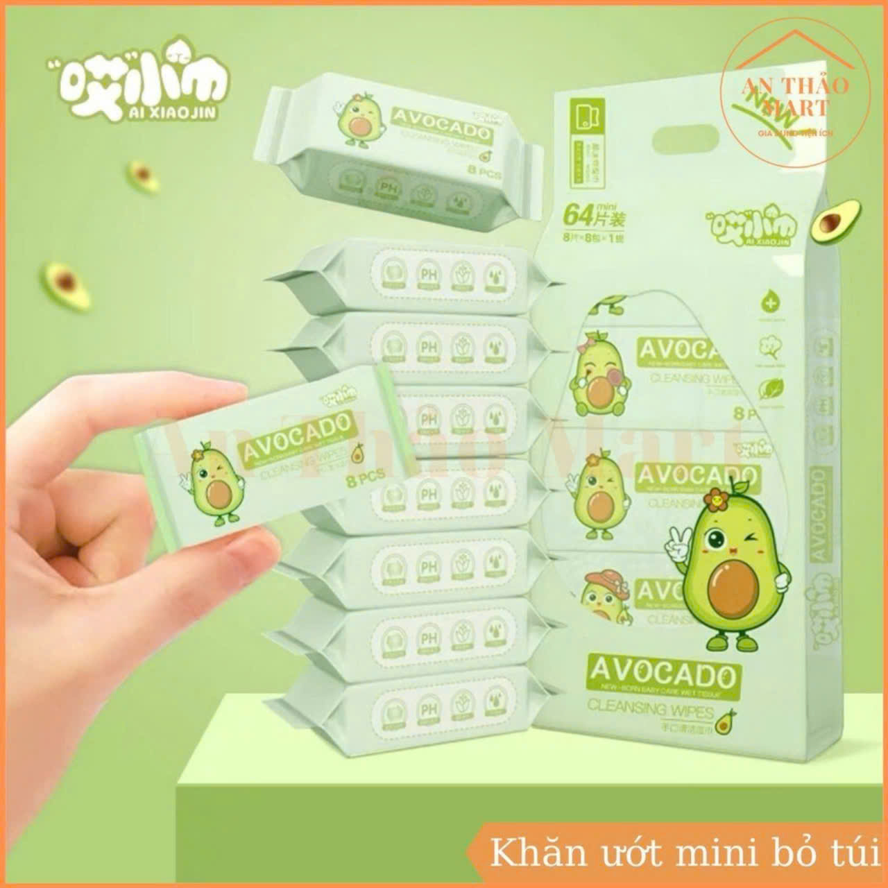 SET 8 GÓI KHĂN ƯỚT MINI TIỆN DỤNG HÌNH SIÊU DỄ THƯƠNG