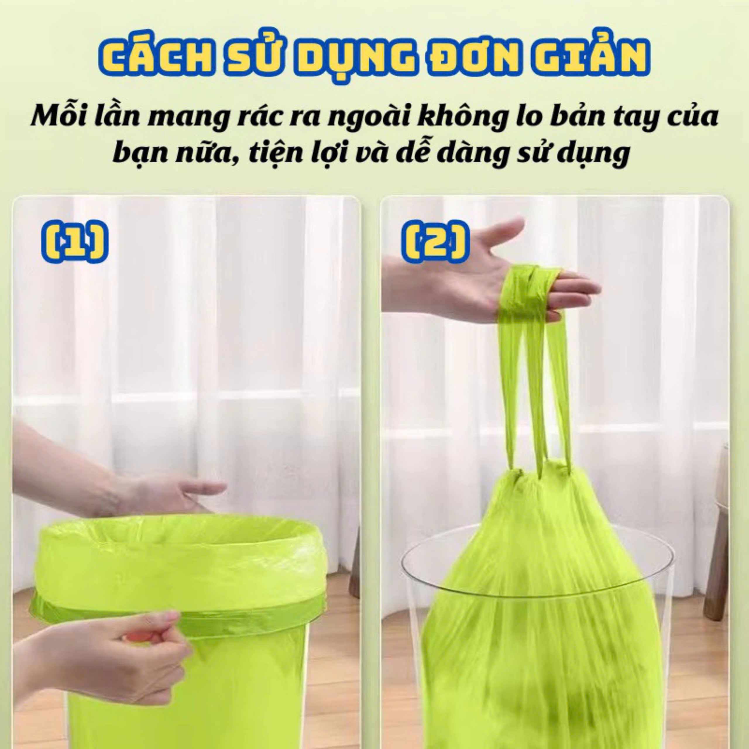 Cuộn 50 túi rác hương ngải cứu xua đuổi côn trùng ( 190g/dày đẹp)