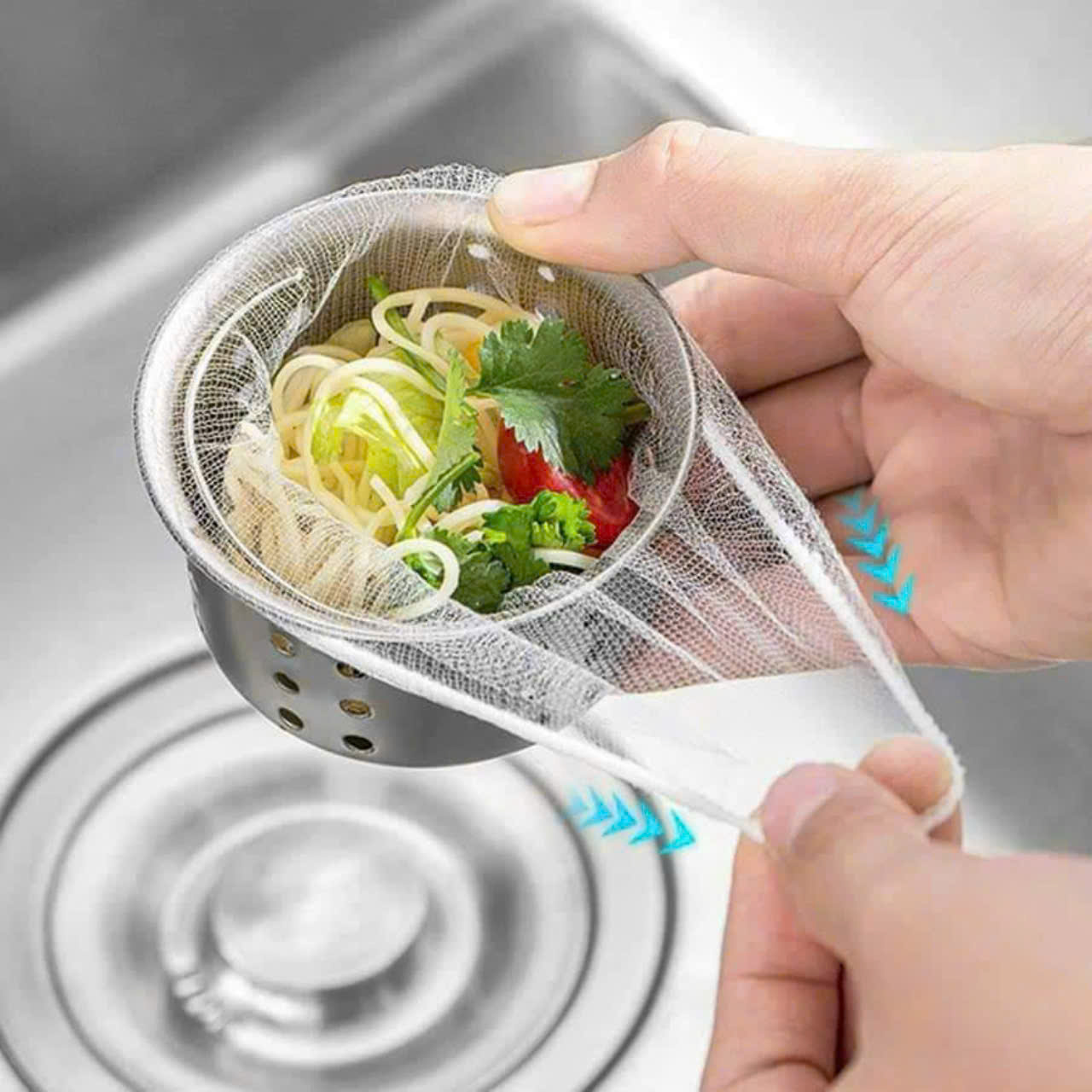 BỊCH 100 TÚI LƯỚI LỌC RÁC THÔNG MINH CHO BỒN RỬA CHÉN BÁT