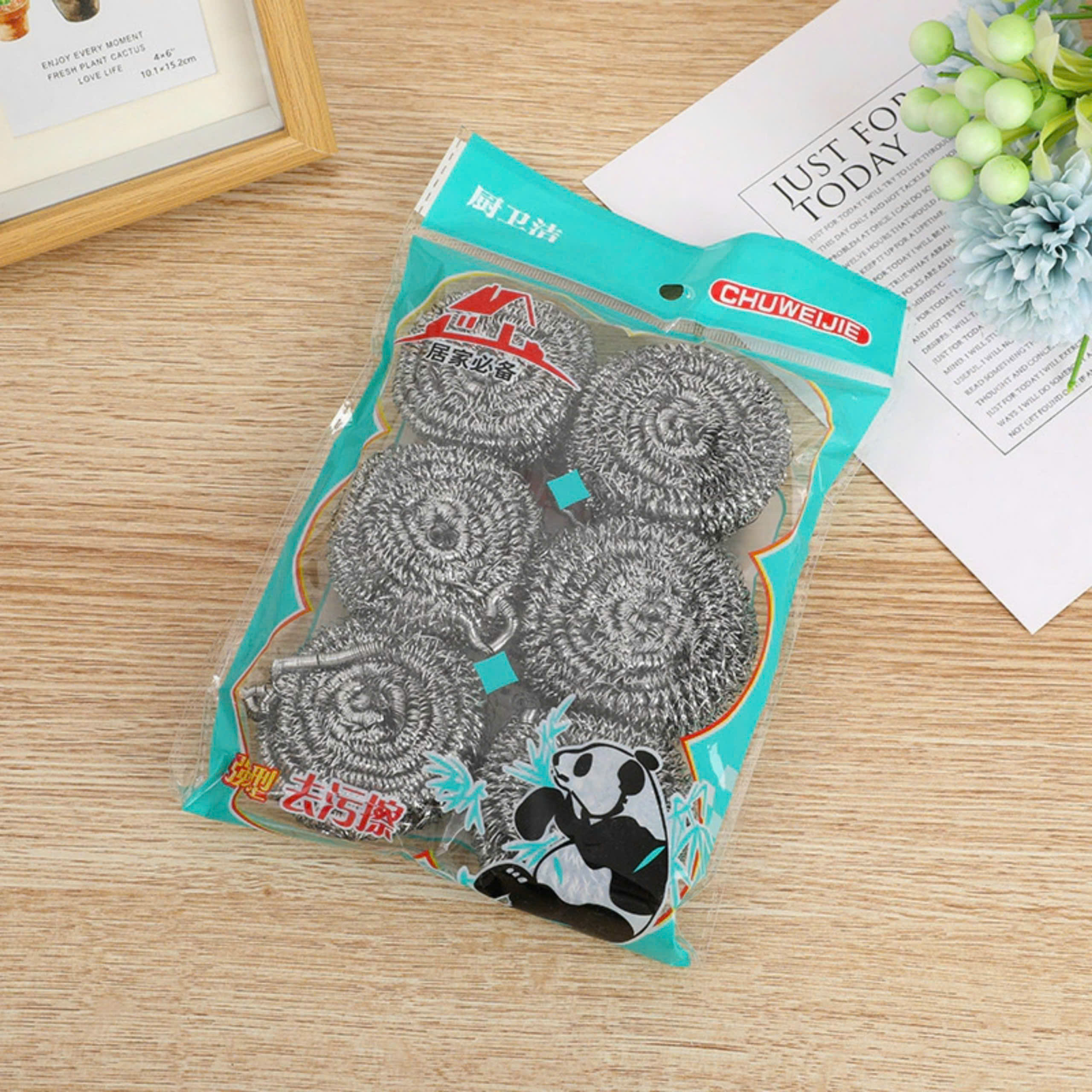 Set 6 Búi Chà Xoong Nồi Chất Liệu Thép Không Gỉ