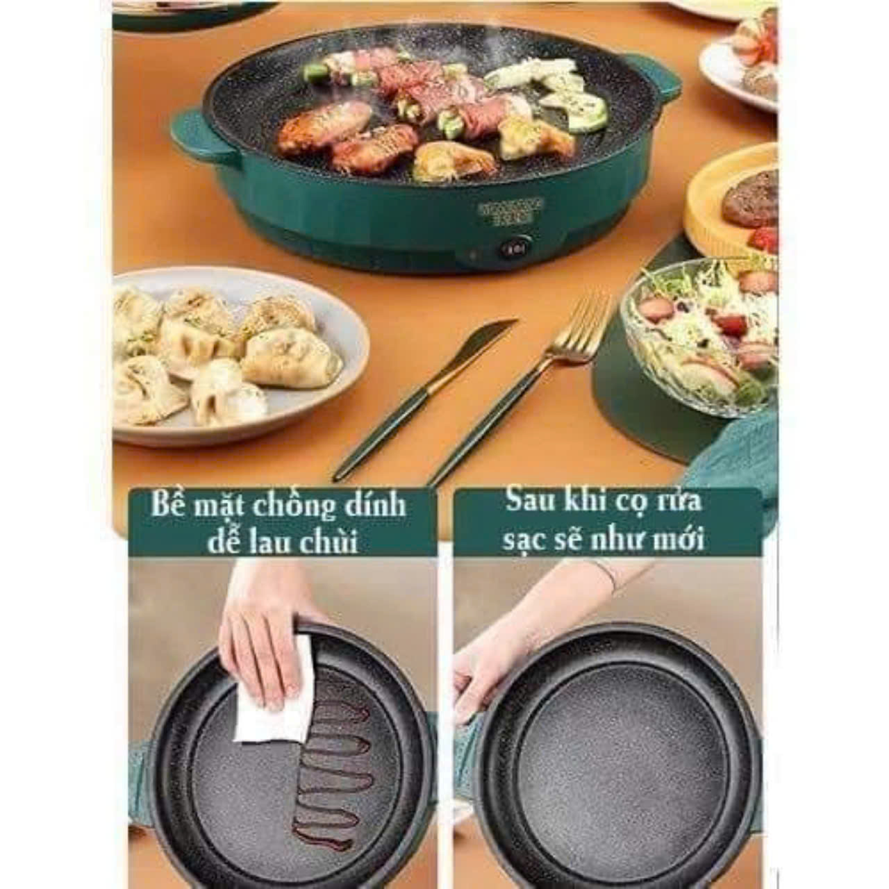 Chảo Nướng Điện Đa Năng 2 NẤC NHIỆT