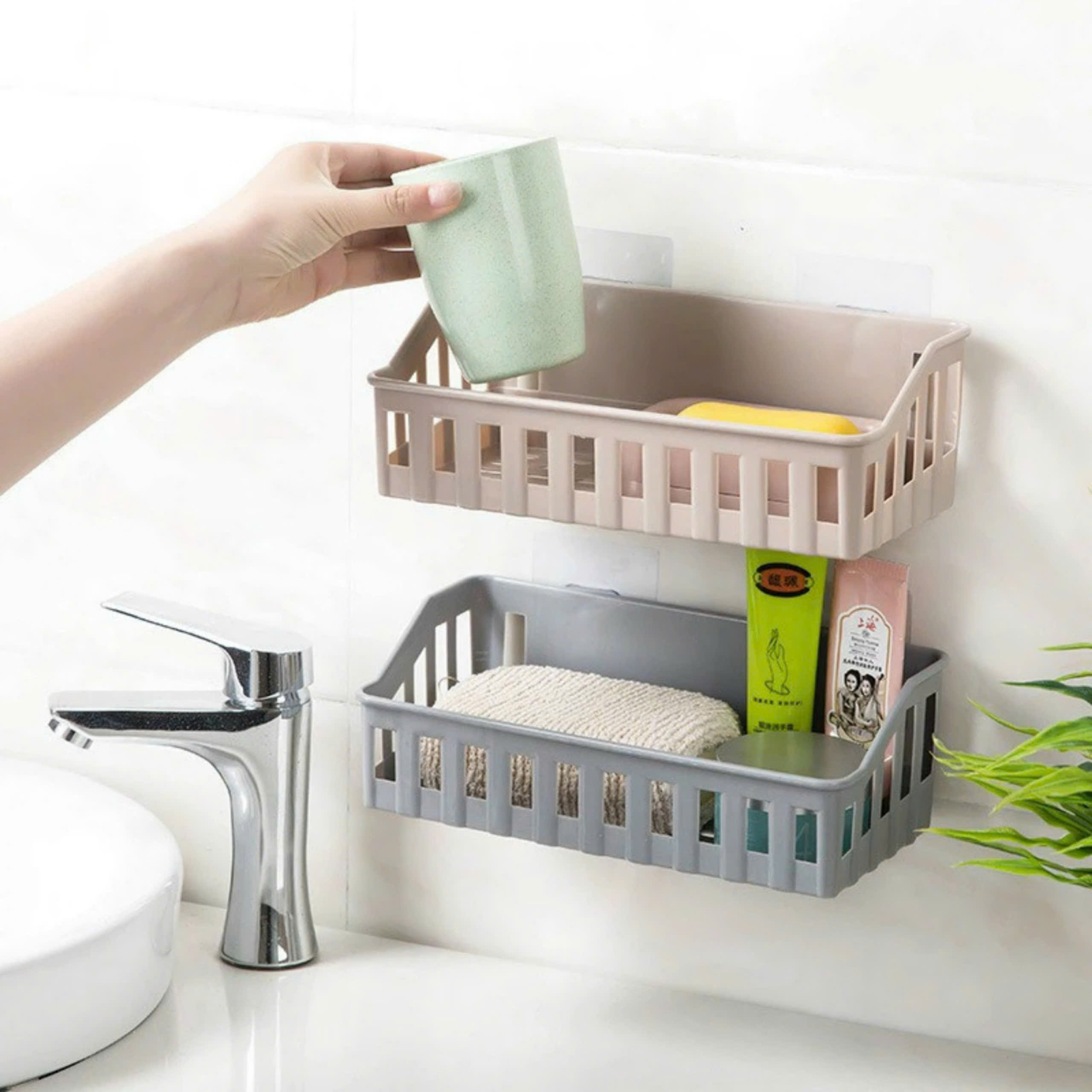 KỆ DÁN TƯỜNG ĐỂ ĐỒ HÌNH CHỮ NHẬT