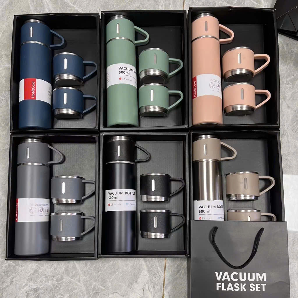 Set Bình Giữ Nhiệt 500ml Kèm 2 Cốc