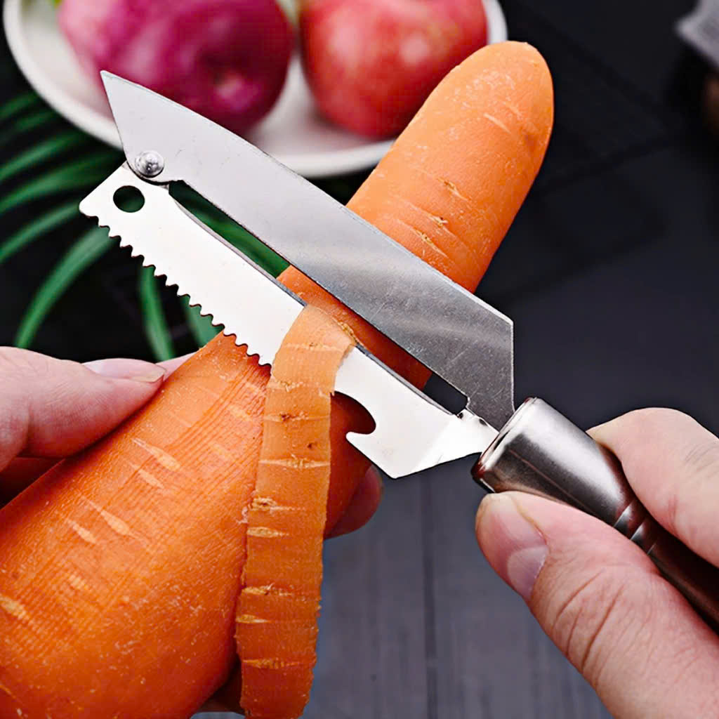 Dao Nạo Gọt Rau Củ Quả 2 Lưỡi Bằng Inox