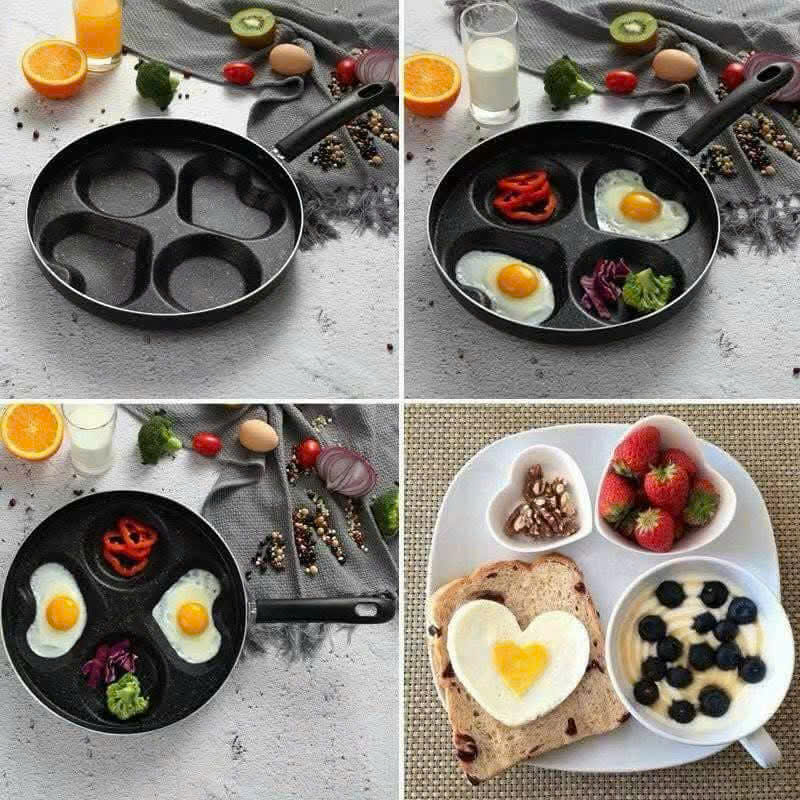 CHẢO CHIÊN TRỨNG 4 NGĂN trái tim CHỐNG DÍNH