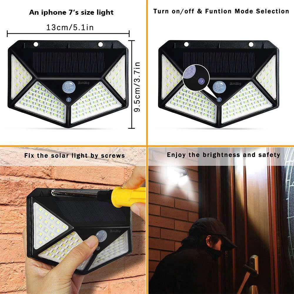 ĐÈN NĂNG LƯỢNG MẶT TRỜI 100 LED